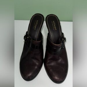 Aldo Dark Brown Leather Mules